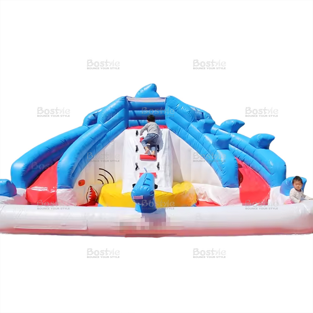 Home use Double lane water slide with pool backyard water slide with pool inflatable water park kids inflatable slide