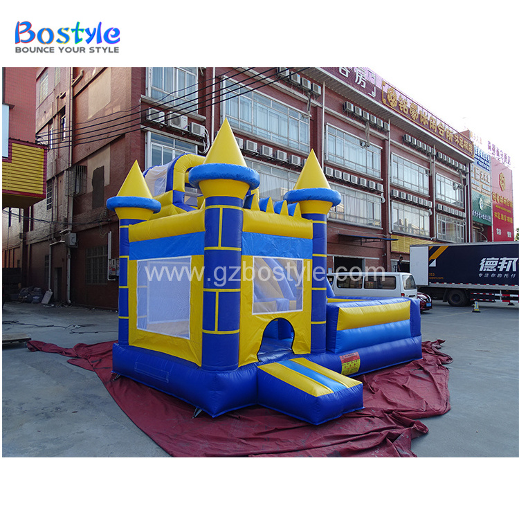 Hot sale cheap commercial giant kids jumping bouncer house combo jumpoline inflatable bouncy castle with slide