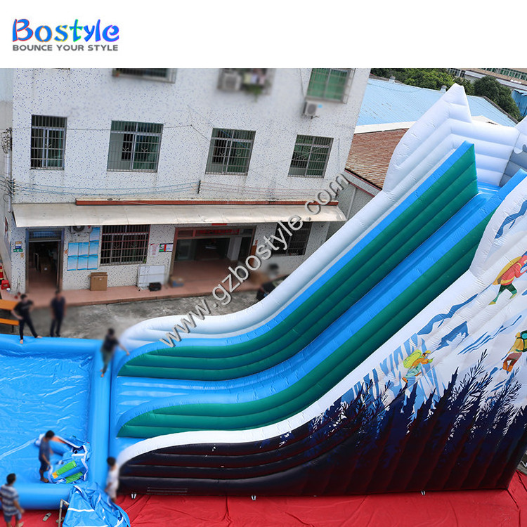 15m High Big Inflatable Water Slide for Adults and Kids Custom Size Fiberglass PVC Inflatable Large Slide Pool for Sale