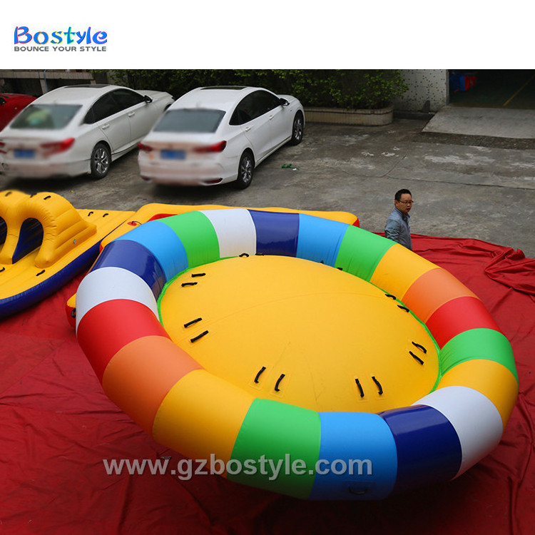 Crazy Spinning Inflatable Water Disco Boat Tube 4 meters diameter Inflatable disco boat