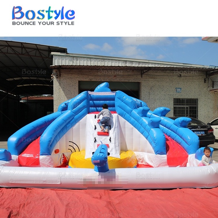 Home use Double lane water slide with pool backyard water slide with pool inflatable water park kids inflatable slide