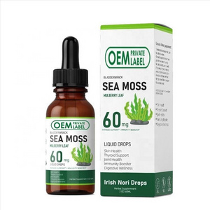 Sea Moss Liquid Drops Organic Irish Sea Moss Gel with Burdock Root Supplement Immune Support Joint Thyroid Support Sea Moss Drop