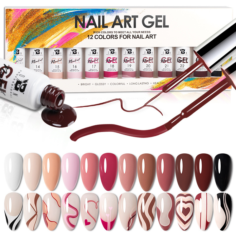 OEM Professional Liner Gel Colors Polish Gel Liner Nail Art Glow In The Dark Set Esmalte Soak Off Gel Paint