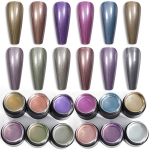 Free Sample BOZLIN 12 Colors 5ml High Pigment Gold Silver Metal Mirror Painting Nail Gel Metallic Gel