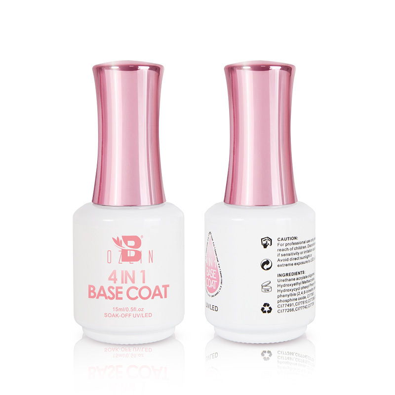 4 in 1 Base Coat Gel Glue as Nail Glue Reinforcement stick Drill Soak Off Gel 15ml Base Coat Nail Polish