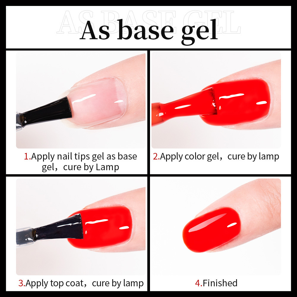 BOZLIN Professional Wholesale Press On Nail Gel Glue Private Label Adhesive Nail Resin Gel Polish Glue Tips Nails Soft Tip Gel