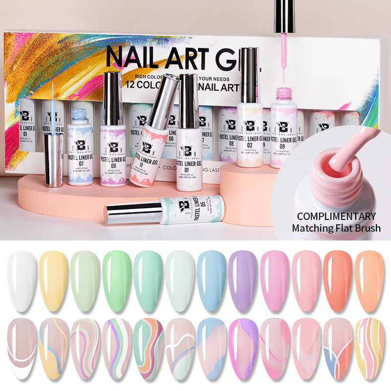 OEM Professional Liner Gel Colors Polish Gel Liner Nail Art Glow In The Dark Set Esmalte Soak Off Gel Paint