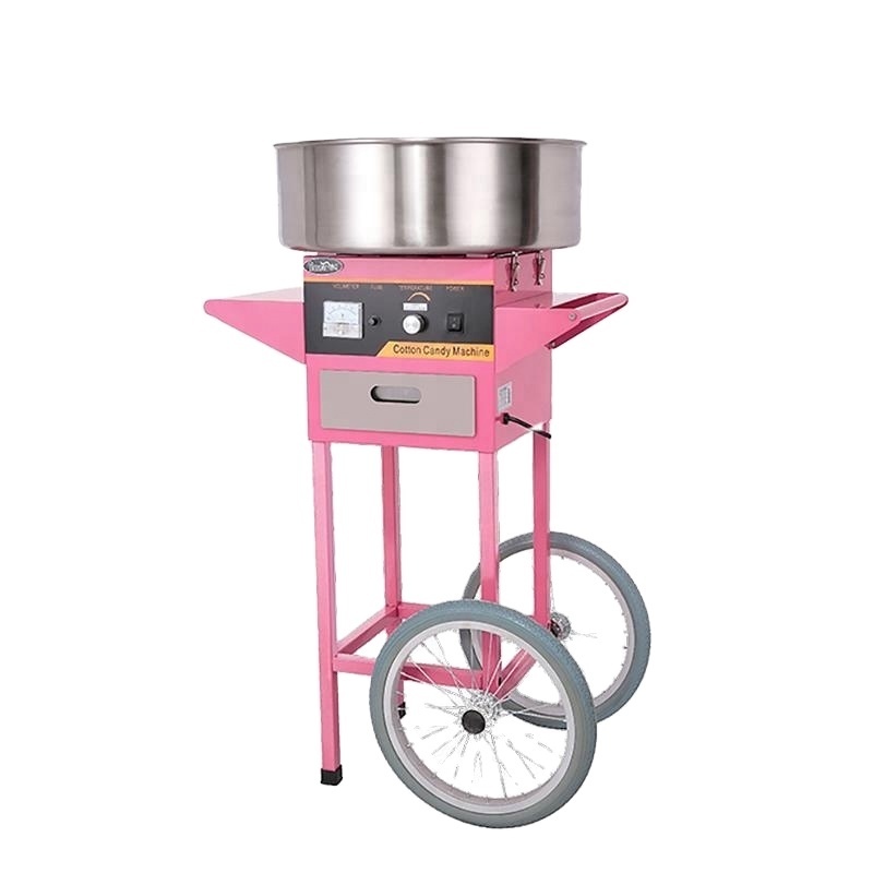 EC-07 Widely Used Candy Floss Machine Cheap Automatic Pink Cart Stand Commercial Floss Sugar Cotton Candy Machine Price