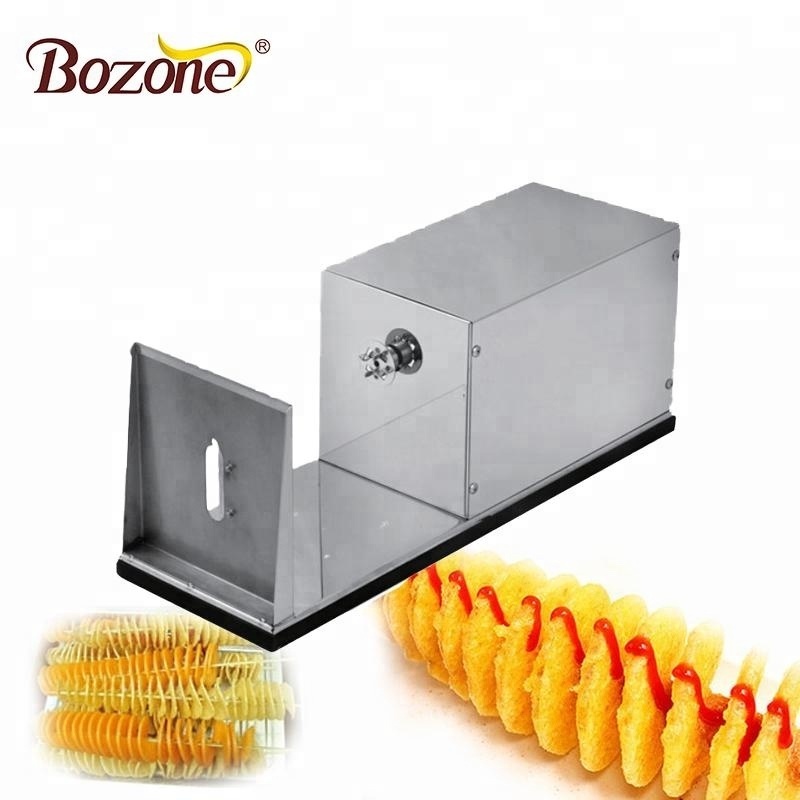 Commercial Potato Curly Fry Cutter Crane Stainless Steel Tornado Tower Fresh Chips Electric Spiral Potato Cutter Machine