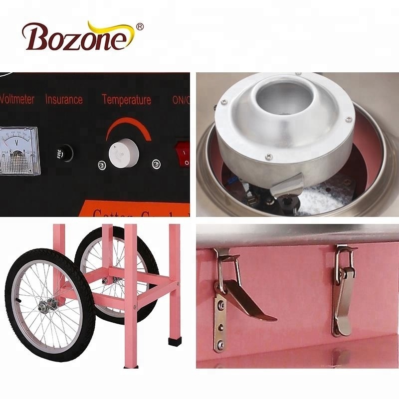 EC-07 Widely Used Candy Floss Machine Cheap Automatic Pink Cart Stand Commercial Floss Sugar Cotton Candy Machine Price