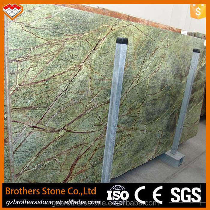 2021 High polished India green marble natural stone rainforest marble slab and tiles