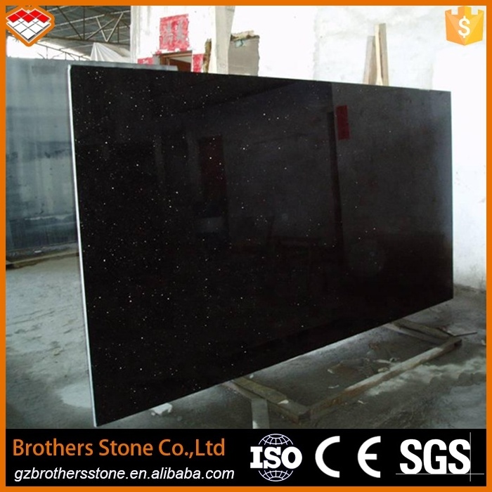 High Quality Cheap India Black Galaxy Black Gold Granite Tiles Slabs Kitchen Counter tops Wall Floor