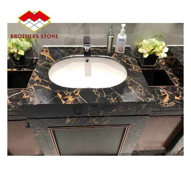 China Black portoro Marble Slab With Golden  vein Athens Marbles Black Marble Slabs