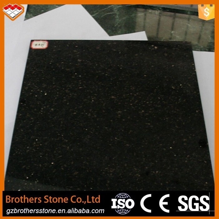 High Quality Cheap India Black Galaxy Black Gold Granite Tiles Slabs Kitchen Counter tops Wall Floor