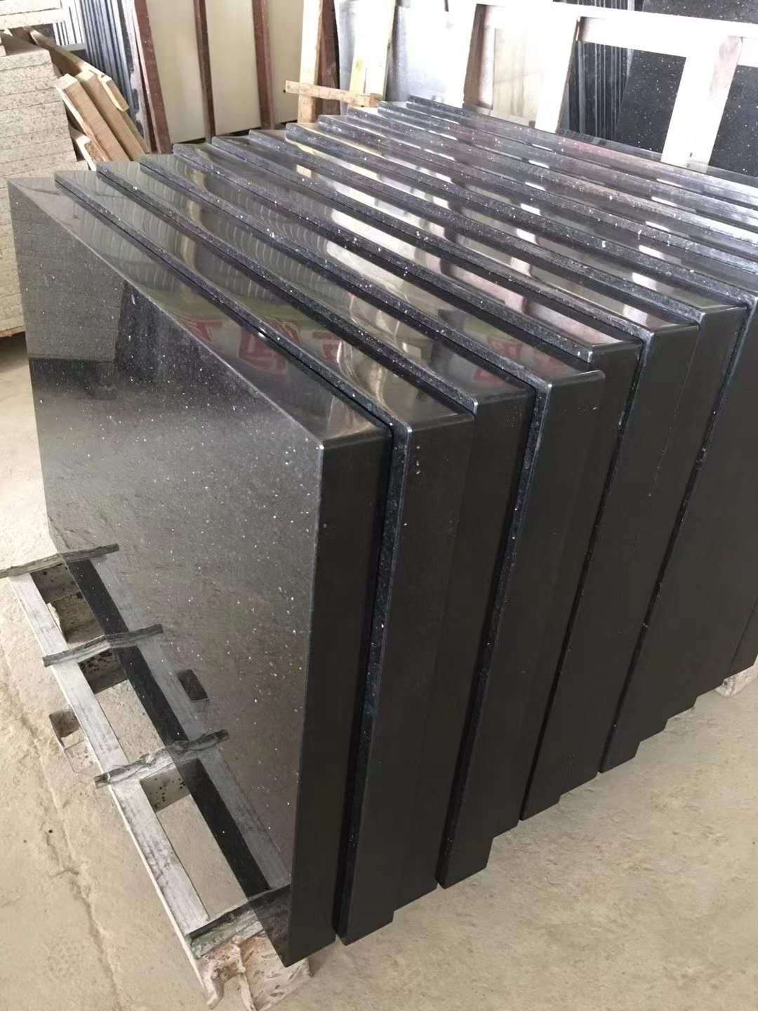 High Quality Cheap India Black Galaxy Black Gold Granite Tiles Slabs Black Galaxy Granite Countertops