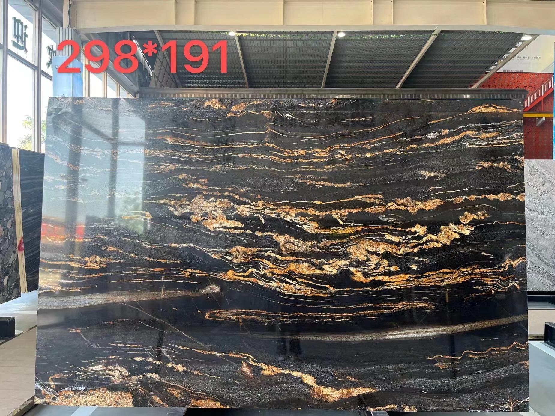 2022 high quality polished floor tile universal black gold granite countertop background Universal Black Gold Granite