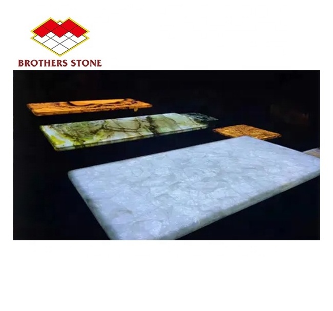 Photoelectric Luxury Stone Agate Led Light Marble Stone For furniture table Backlit Slabs Tiles