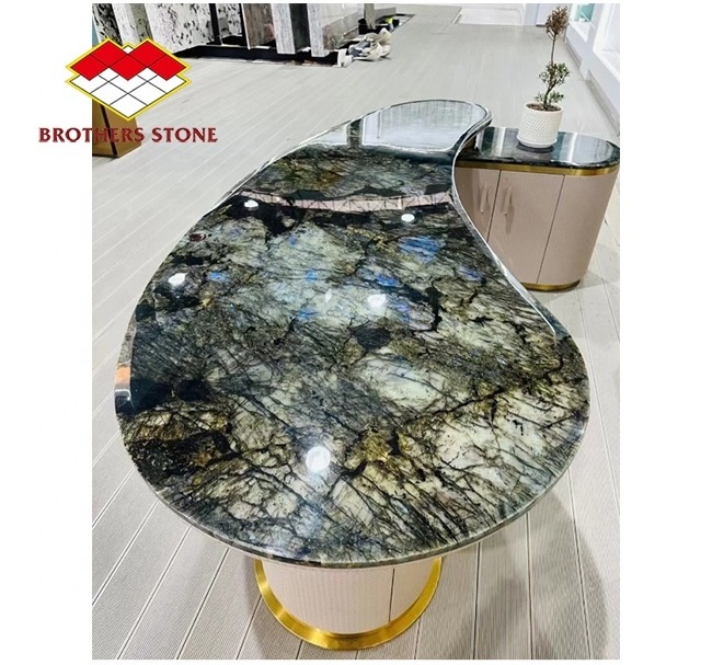 Brazilian Natural granito Blue Granite losa Blue Labradorite Granite Slab for Luxury Dining Table Top