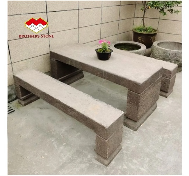 Natural Stone Outdoor Garden granite Stone Bench Seat Chair marble bench for garden