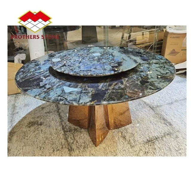 Natural Luxury Polished Labradorite Blue Granite For dining table