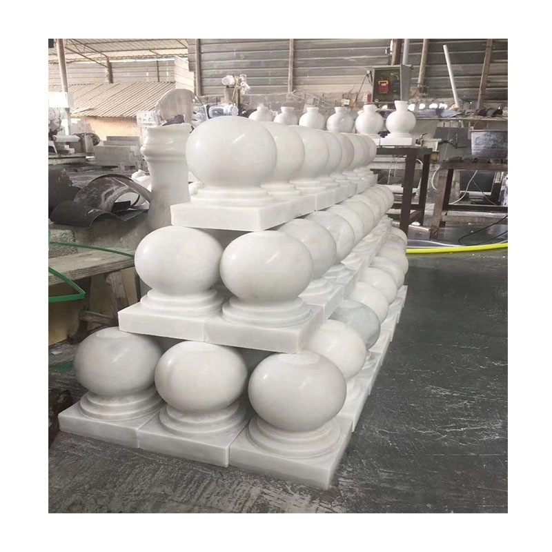 2022 Chinese factory direct sale White Marble Balusters Handrail white marble slab  Guangxi white marble baluster