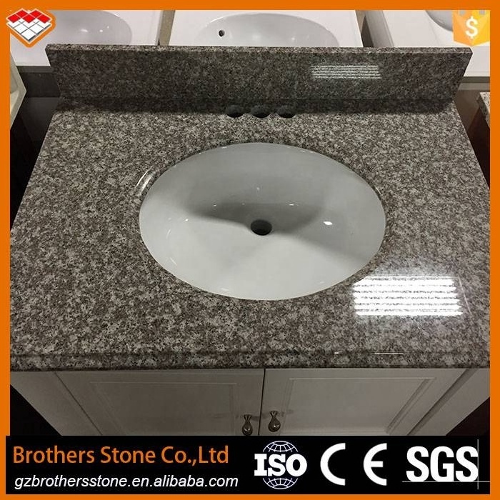 China cheap black galaxy granite price black granite stone bathroom worktop with double white basin