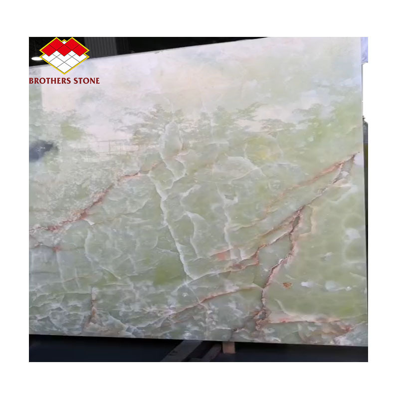 Onyx Marble Green with White Polished Gangsaw Slab Natural Stone for Wall and Floor Covering Tiles