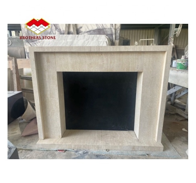 customized stone fireplace cover travertine stone classical marble fireplace