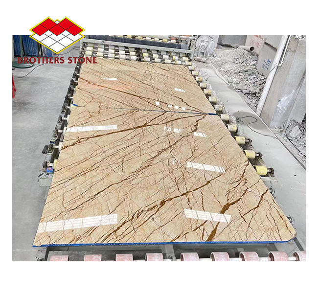 Sofitel Gold Marble Slab Countertop Polished Beige With Golden Vein Marble Slabs