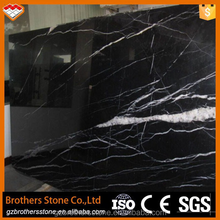 China black marble slab tile bathroom wall tile nero marquina marble floor tile