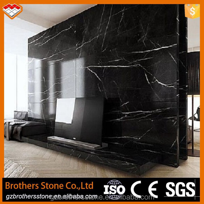 China black marble slab tile bathroom wall tile nero marquina marble floor tile