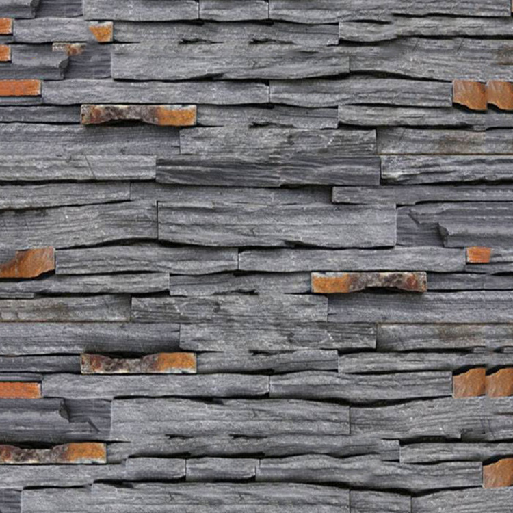 Outdoor Artificial Slate Cladding Cultural Decorative Stones Veneer Faux Stone Wall Panels