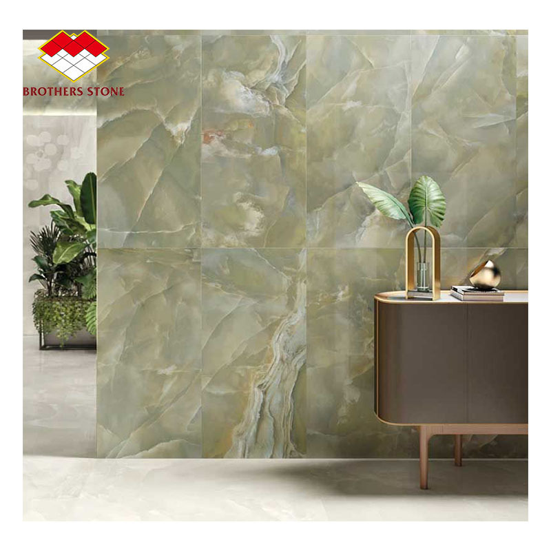 Onyx Marble Green with White Polished Gangsaw Slab Natural Stone for Wall and Floor Covering Tiles