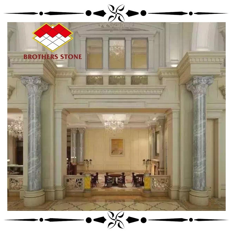 Theater Ballroom Museum Marble Pillar Decoration Roman Corinthian Natural Stone Hand Carved Columns