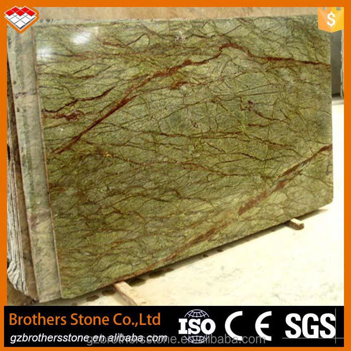 2021 High polished India green marble natural stone rainforest marble slab and tiles