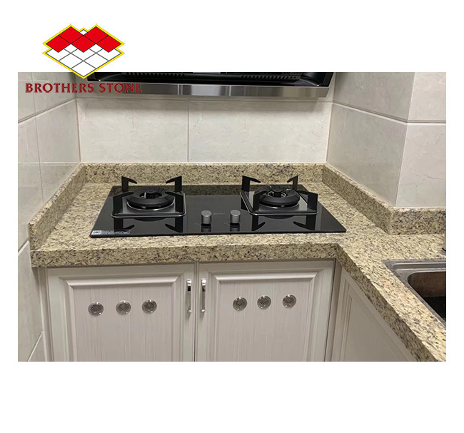 2022 Customized Granite Countertops for Kitchen and Bathroom-Brazil Giallo Cecilia Granite Steps Santa Cecilia Dark Granite