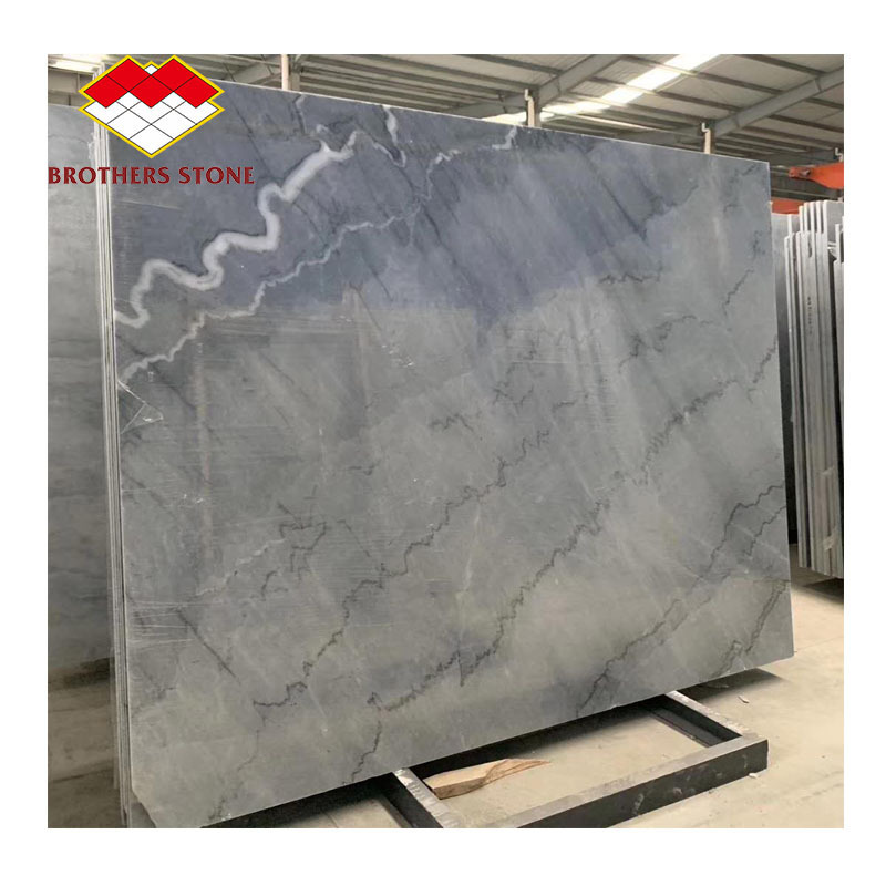 Natural Stone Bruce Blue Grey Marble Slab Tile Wall Stairs Table Countertop Directly from Quarry