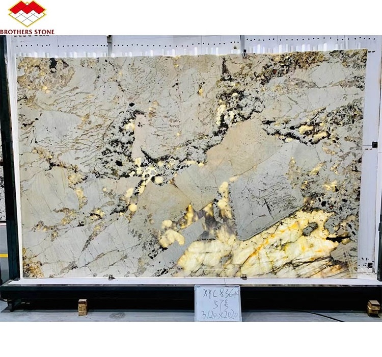 Brazil luxury slabs natural stone transmit light stone Translucent Large Panel Marble Slabs Lumistone Table