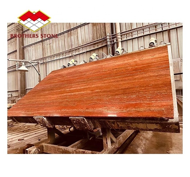 Natural Stone Red Travertine Polished Slabs And Tiles For Flooring And Wall wall panel for interior decoration