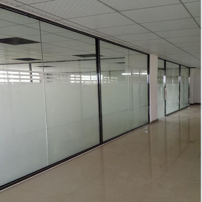 Single Glazed Double Glazed Glass Partition Wall Office Glass Wall Partitions With Tempered Glass Door