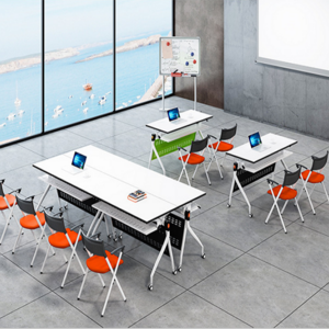 School Office Furniture Wooden Rolling Folding Stackable Conference Tables for Training Room