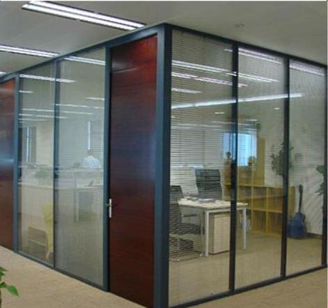 Modern Conference Room Divider Office Aluminum Single Frosted Glass Office Partition Wall