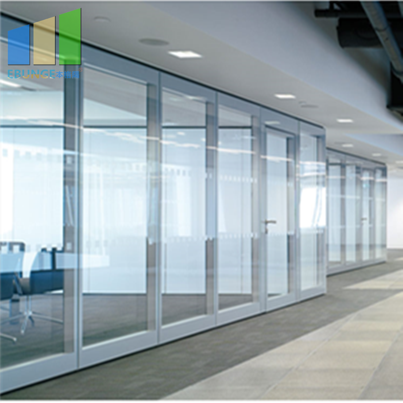 Office Room Double Glazed Operable Wall Partition Sliding Movable Folding Glass Wall For Interior Design