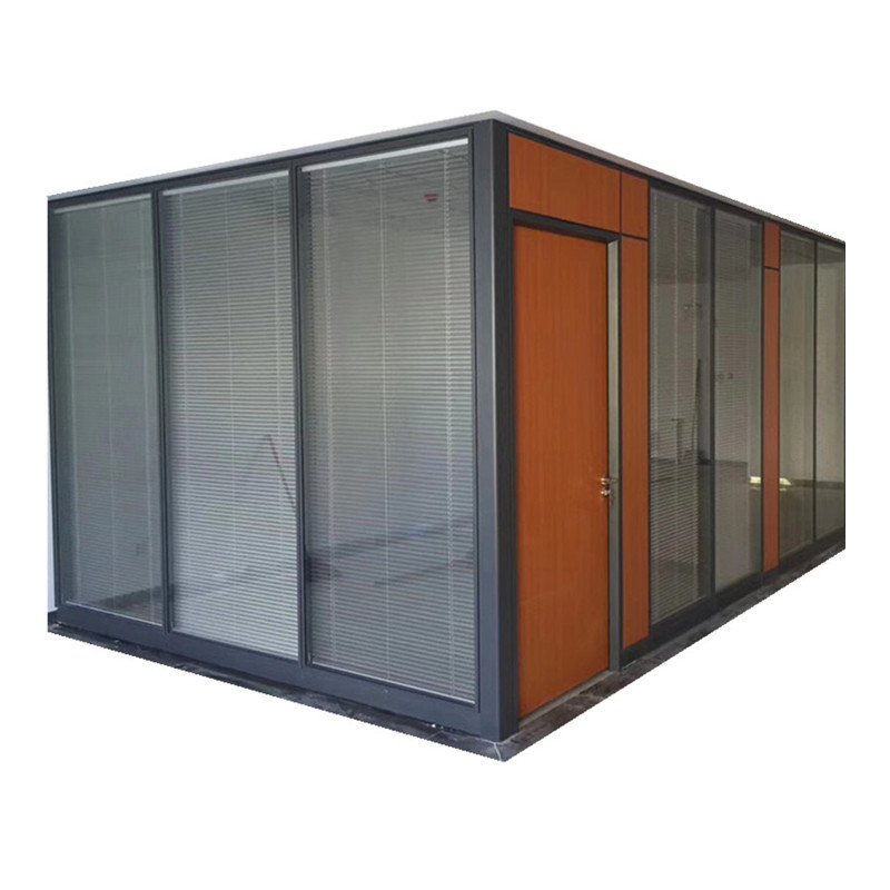 Meeting Room Soundproof Clear Aluminum Frame Demountable Double Glazing Office Glass Wall Partitions