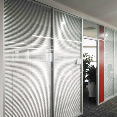 Modern Conference Room Divider Office Aluminum Single Frosted Glass Office Partition Wall