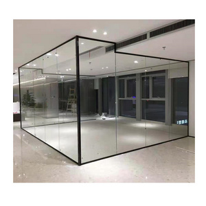 Single Glazed Double Glazed Glass Partition Wall Office Glass Wall Partitions With Tempered Glass Door