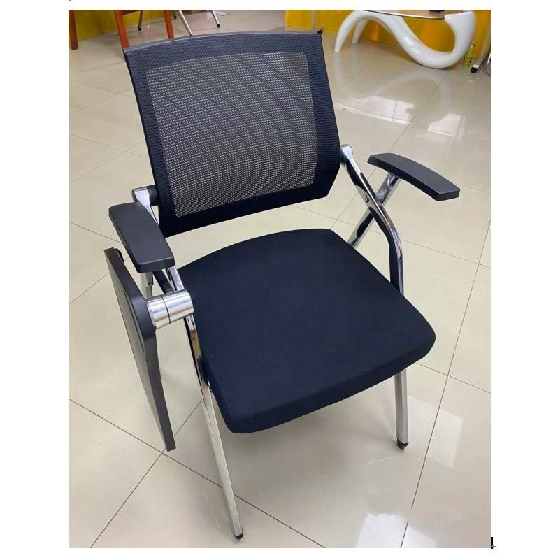 Ebunge Low MOQ School Furniture Office Chair Adult Study Mesh Folding Training Chair With Writing Pad for School