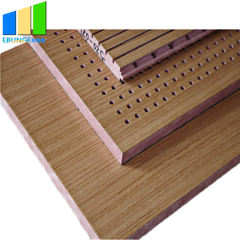 Auditorium Melamine Surface Perforated Wood sound absorption Sheets Music Studio Acoustic Panels for wall and ceiling