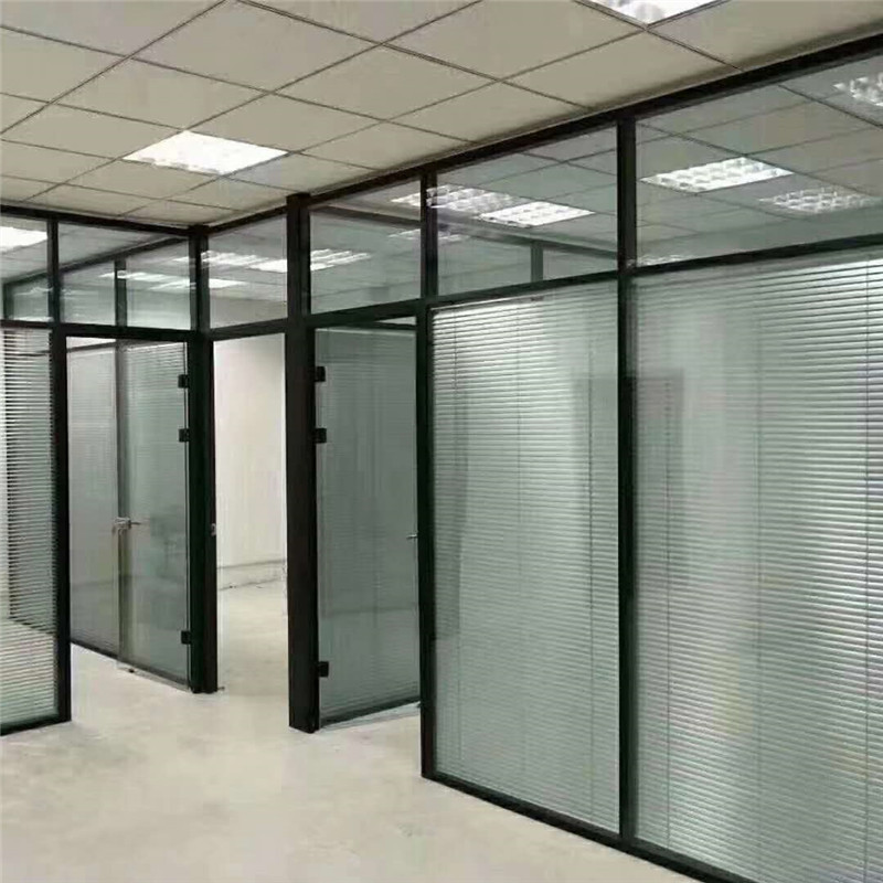 Meeting Room Soundproof Clear Aluminum Frame Demountable Double Glazing Office Glass Wall Partitions