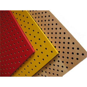 Veneer Ceiling Polyester Fiber Diffuses Sound Absorption Wooden Perforated Office Melamine Acoustic Panel